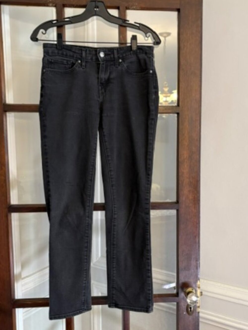 Levi's Faded Black 712 Slim Jeans, Size 28